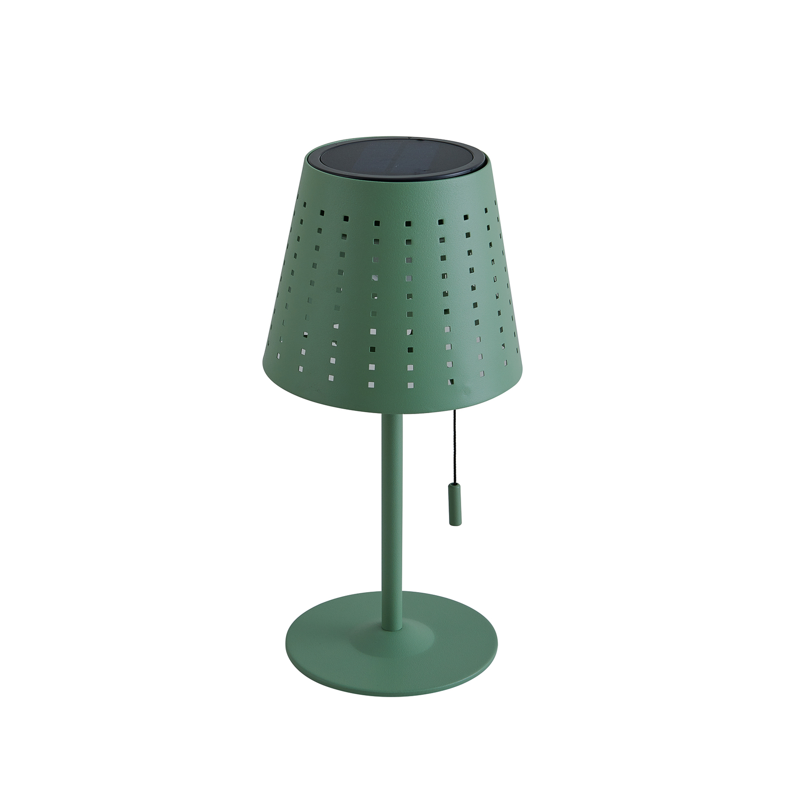 Lindby LED solarna stolna lampa Hilario, zelena, željezo, baterija