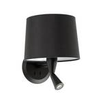 Aplică perete Conga cu lampă de citit LED, negru