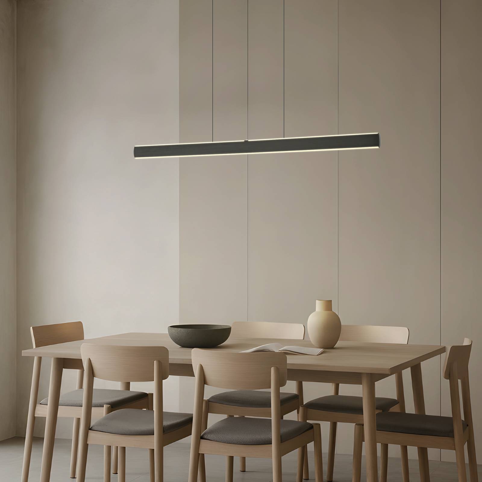 Lucande LED-Hängelampe Arvon, schwarz, 117 cm, dimmbar, CCT günstig online kaufen