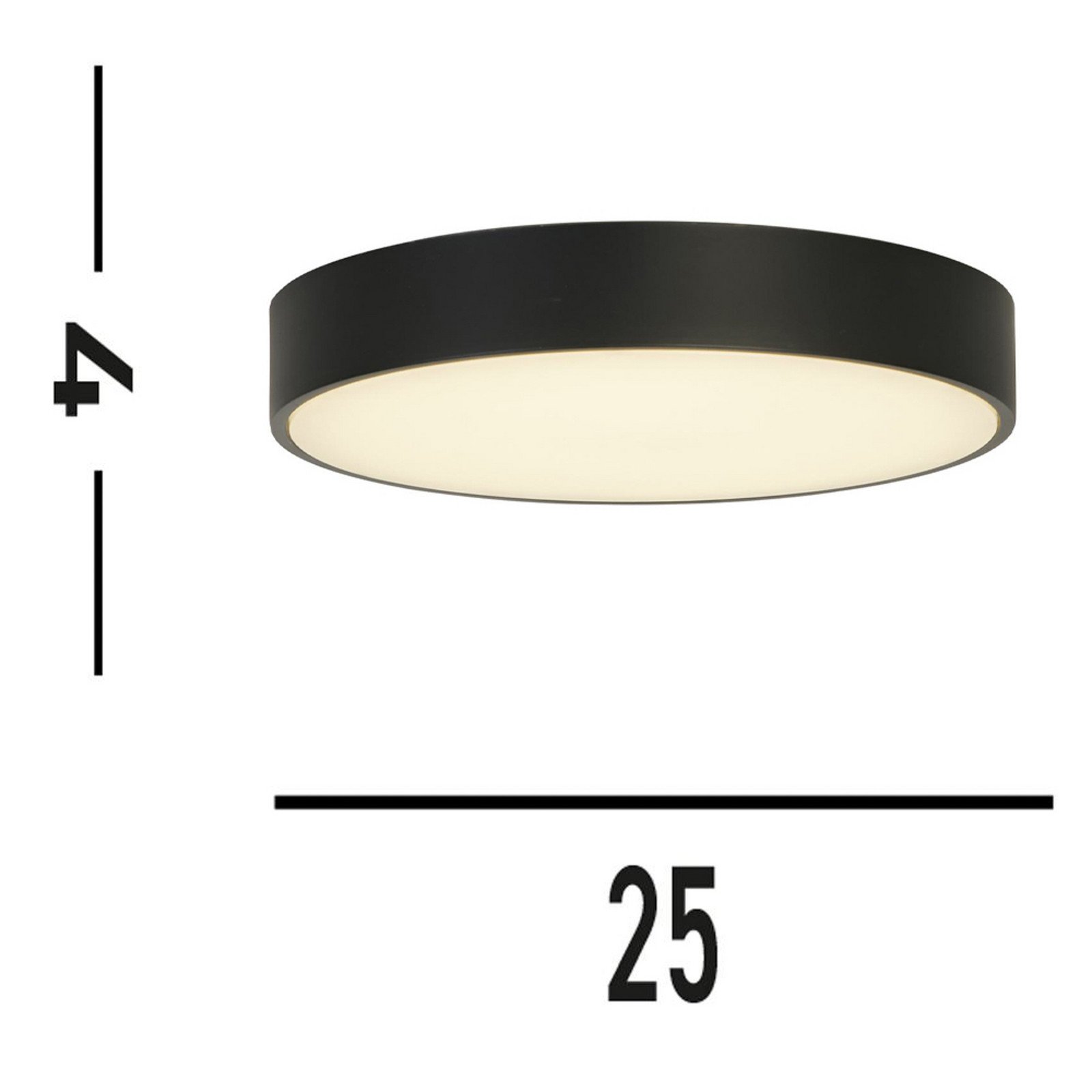 Searchlight Plafonieră LED Palma negru Ø 25 cm oțel/acrilic - Camera de zi / sufragerie - Modern - negru alb - Metal