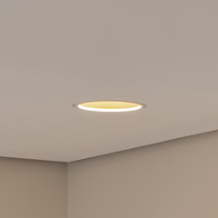 BEGA LED zapustený stropný reflektor Studio Line, biela/mosadz, hliníkový