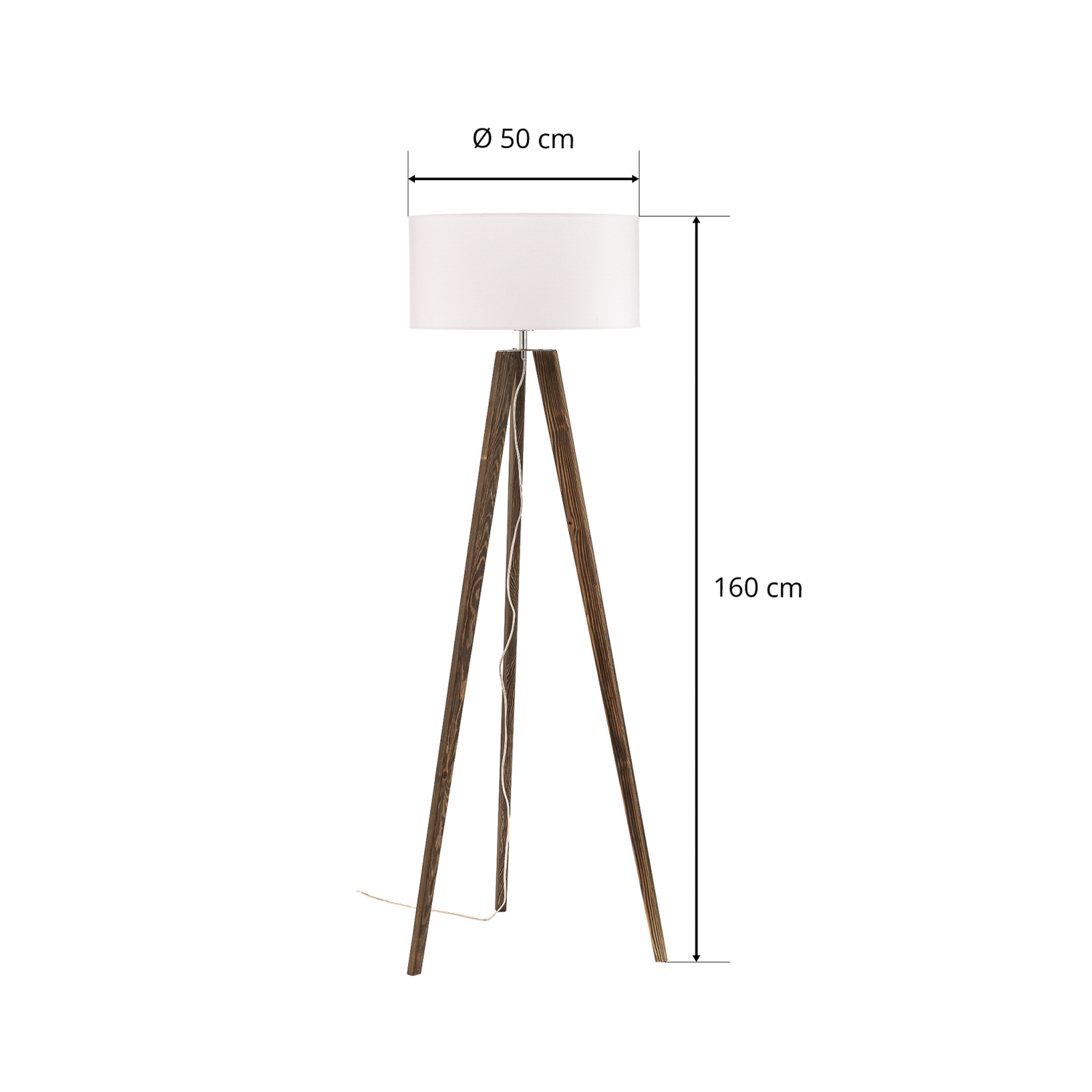 Envostar Junus tripod floor lamp pine walnut