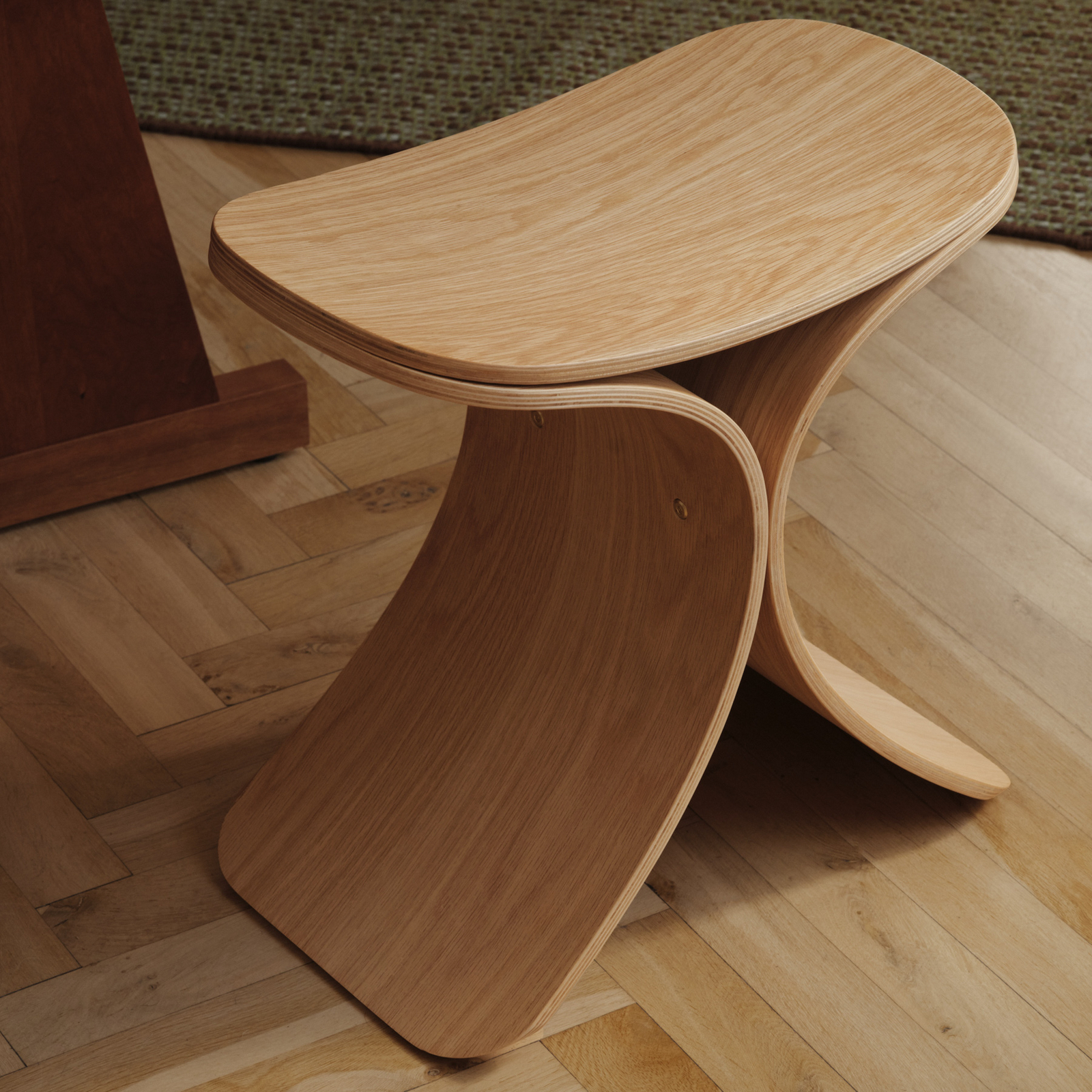 Taboret Luno, jasne drewno, wysokość 45 cm, dąb – GEJST