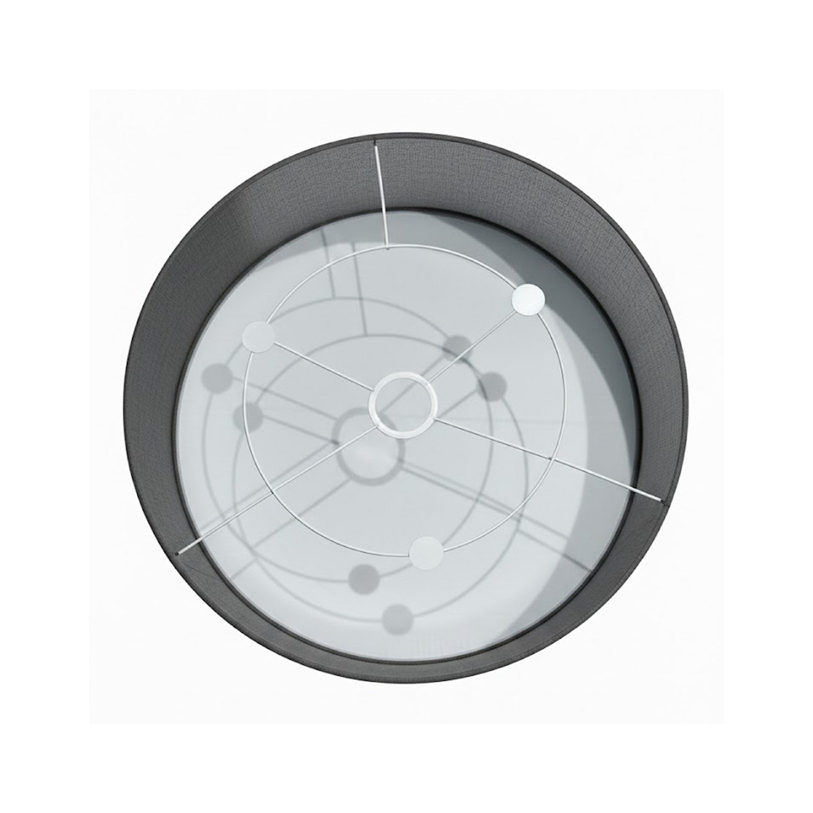 Plafonnier Marshall, gris, Ø 50 cm, métal/rotin Plafonnier Marshall, gris, Ø 50 cm, métal/rotin