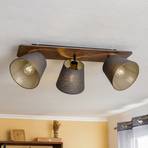 Plafonnier Awinion à 3 lampes, brun