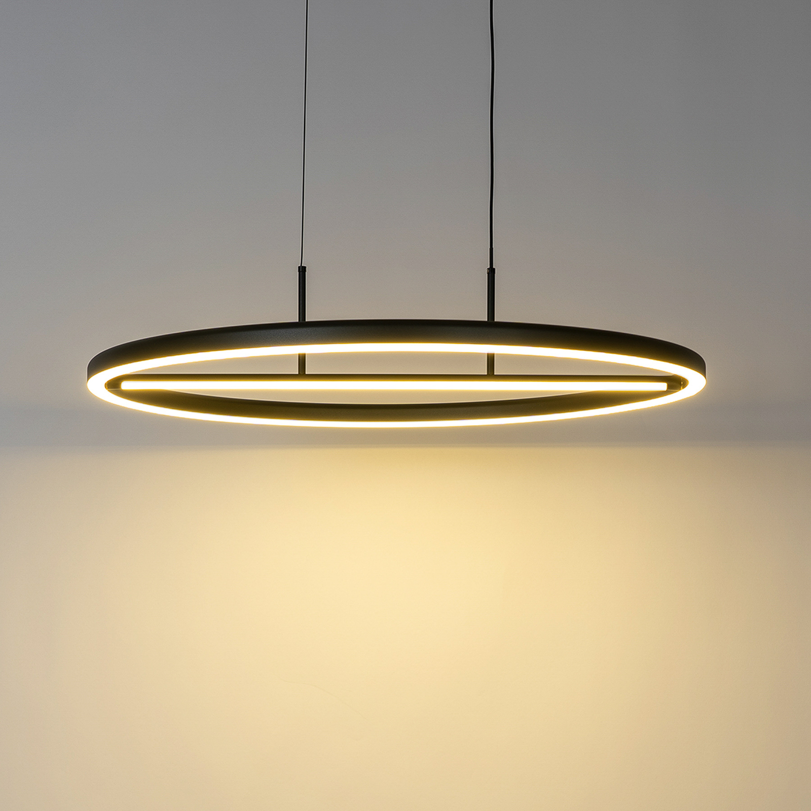 Lucande Virvera LED hanglamp, rond, zwart