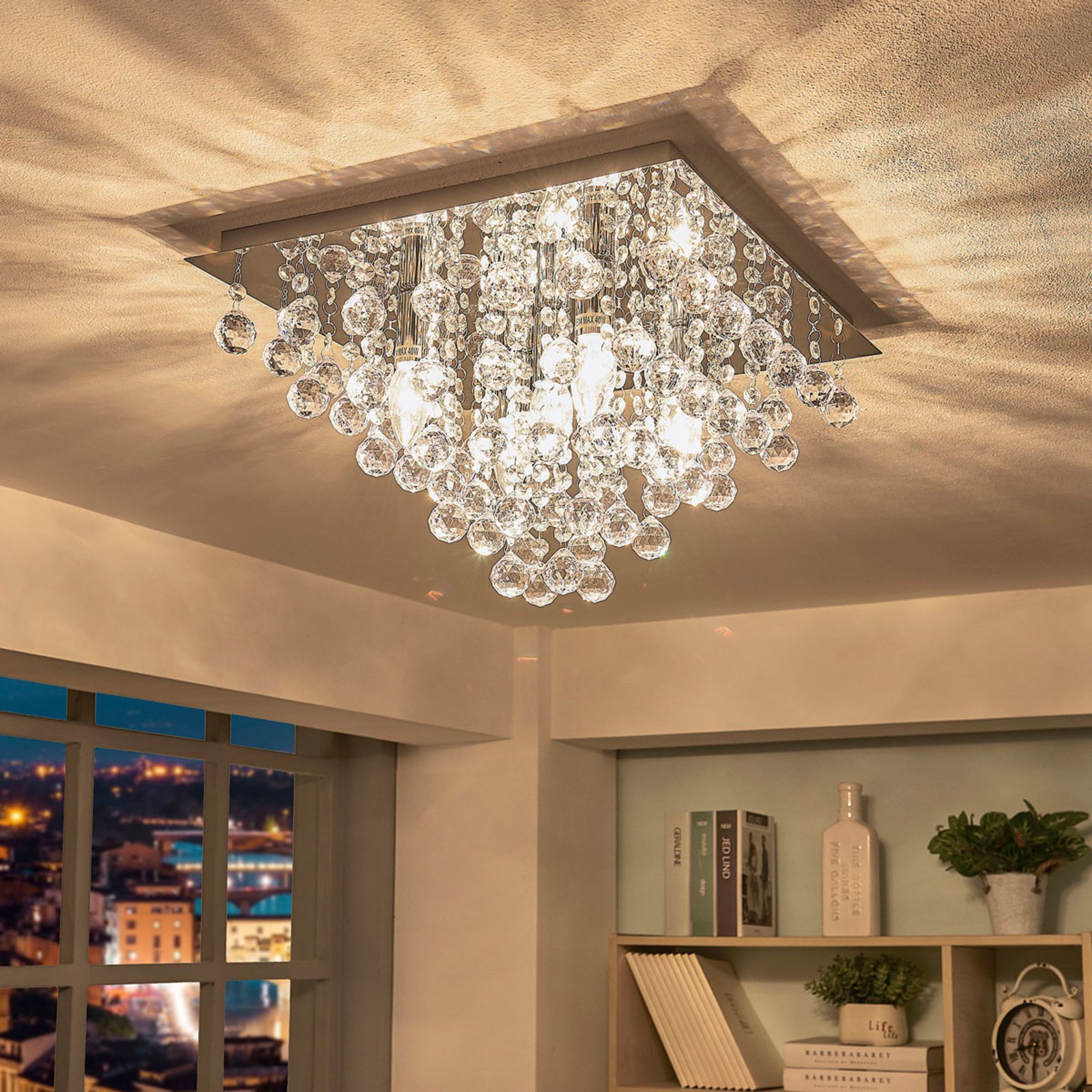 Annica Square Kattovalaisin Chrome/Clear - Lindby