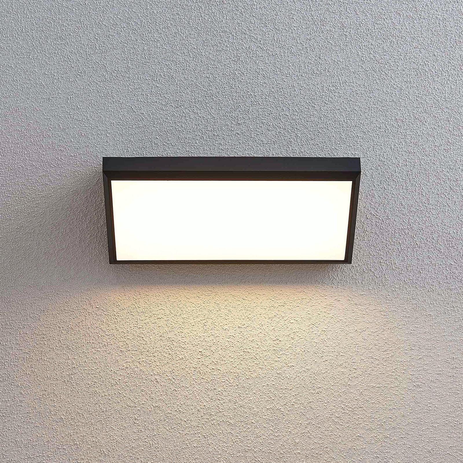 Lindby LED utendørs vegglampe Abby, IP65, mørk grå