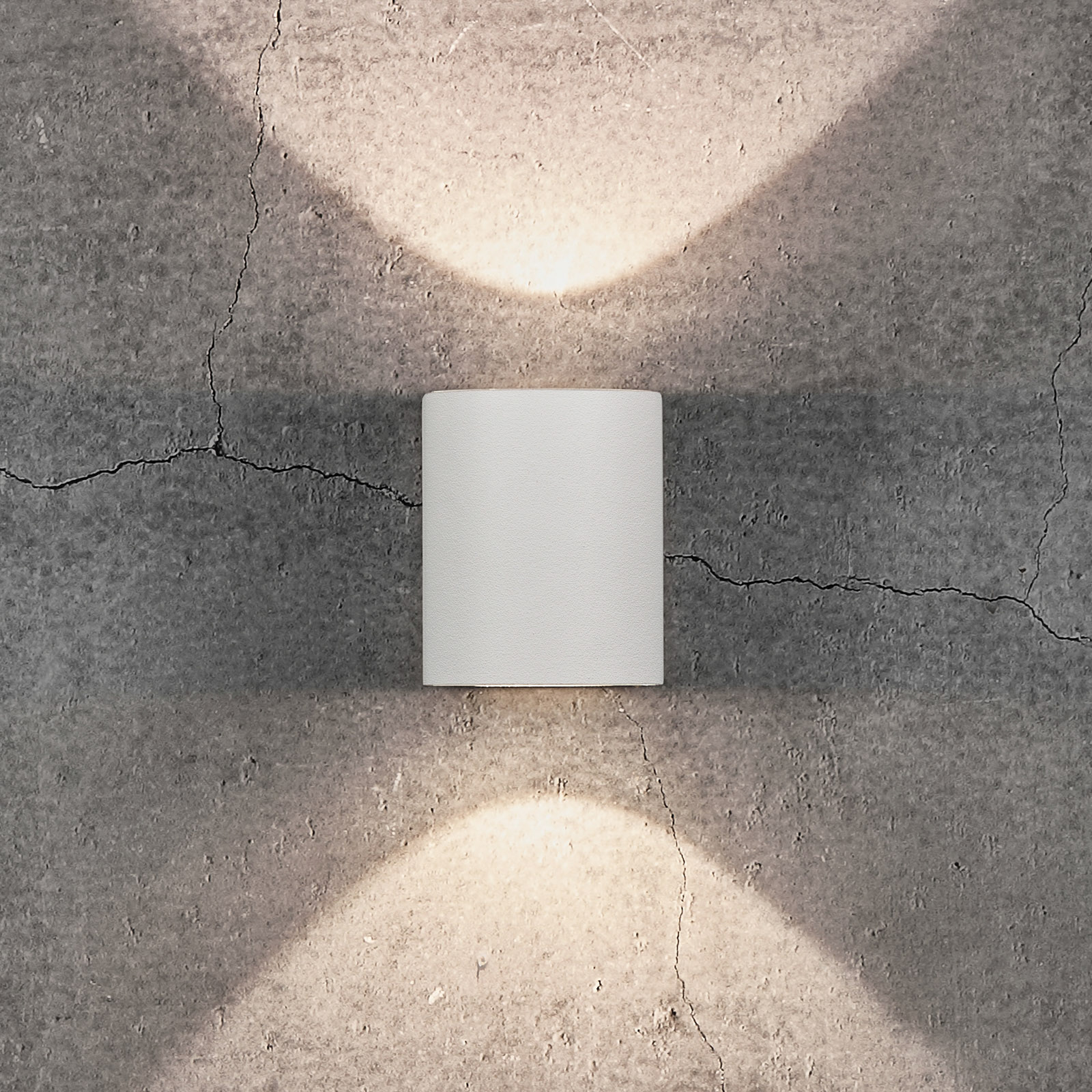 Utendørs LED-vegglampe Canto 2, 10 cm, hvit