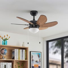 Lindby kattotuuletin Minja, musta, hiljainen, 78 cm, E14