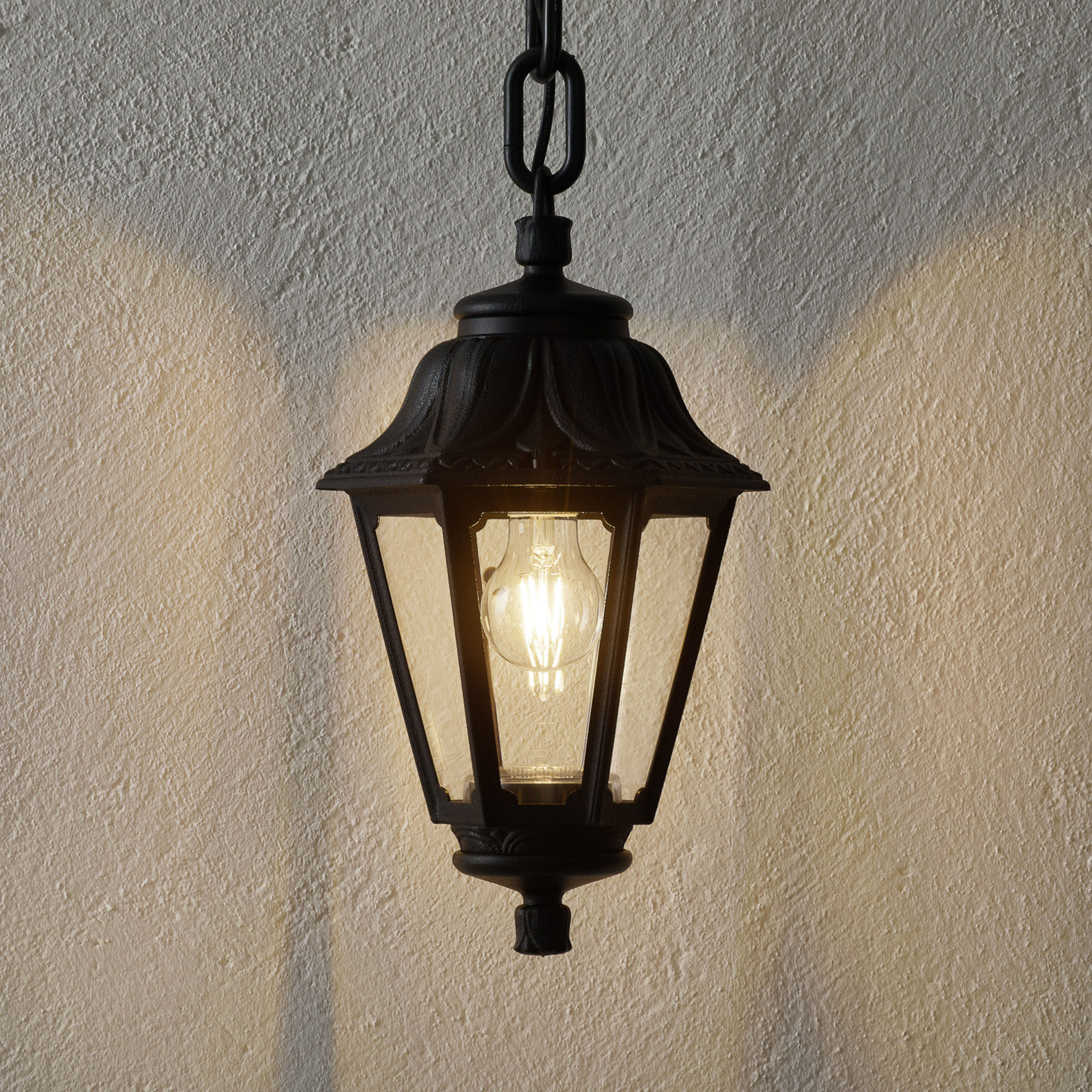 LED-Hängelampe Sichem Anna 6W 2.700K schwarz/klar