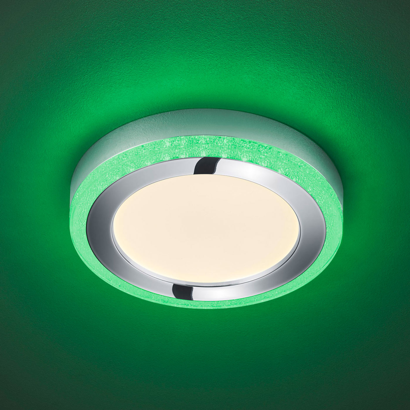 Slide LED ceiling light, white, round