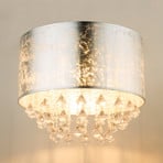 Amy ceiling lamp, acrylic crystals, silver leaf