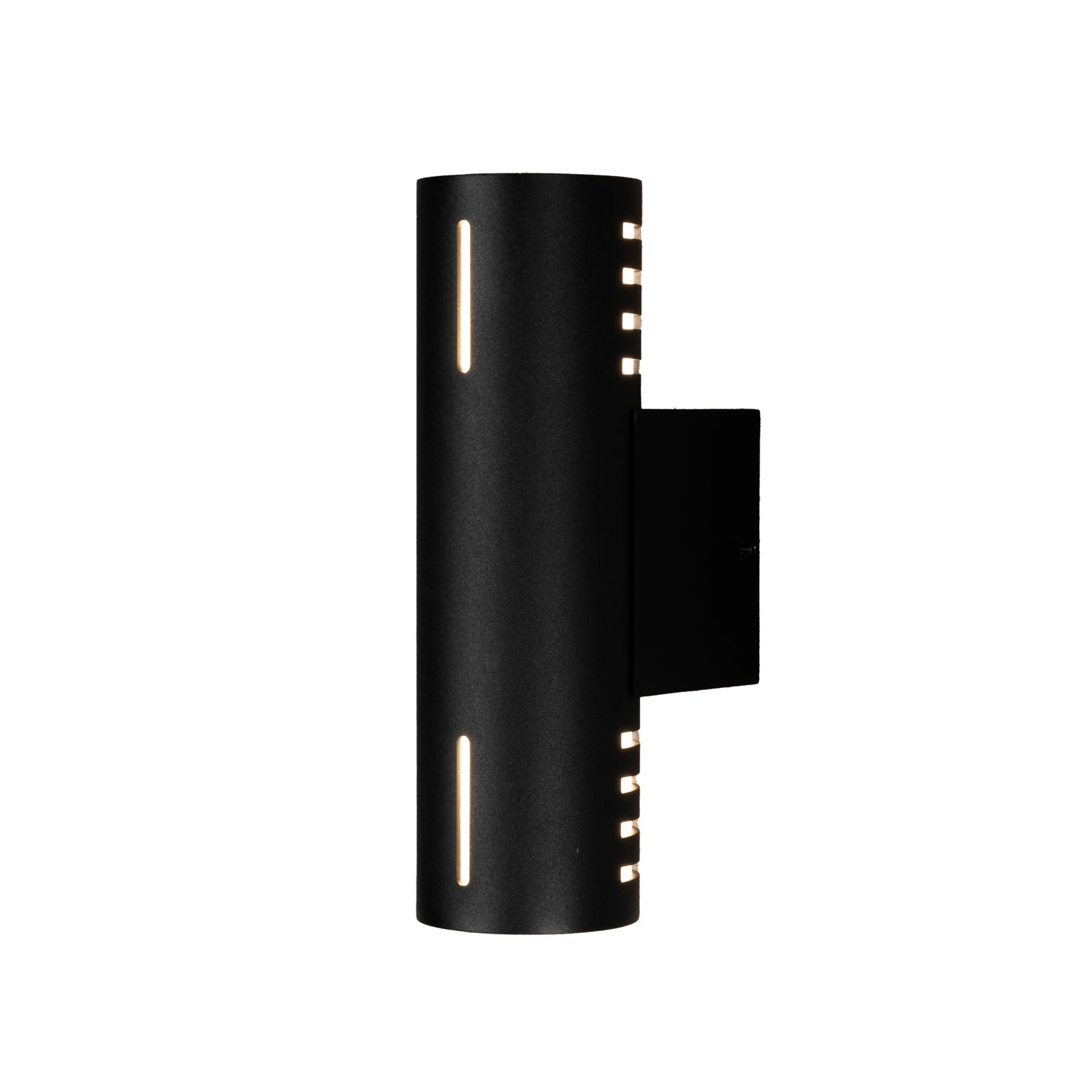 Utendørs vegglampe Cuneo, svart, høyde 25 cm, metall, opp/ned