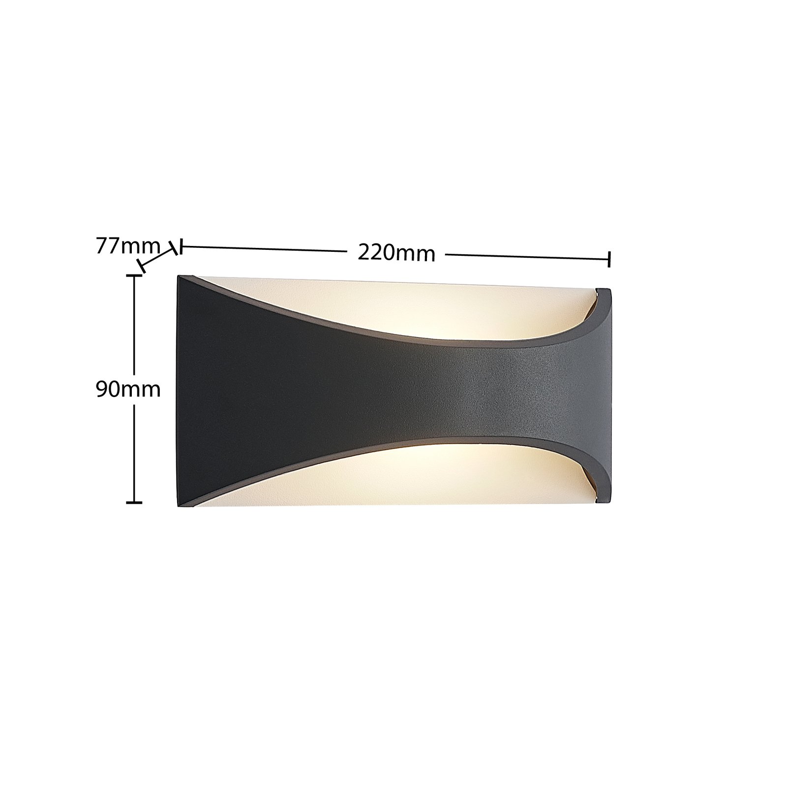 Lindby Mathea LED-Außen-Wandleuchte, Länge 22 cm