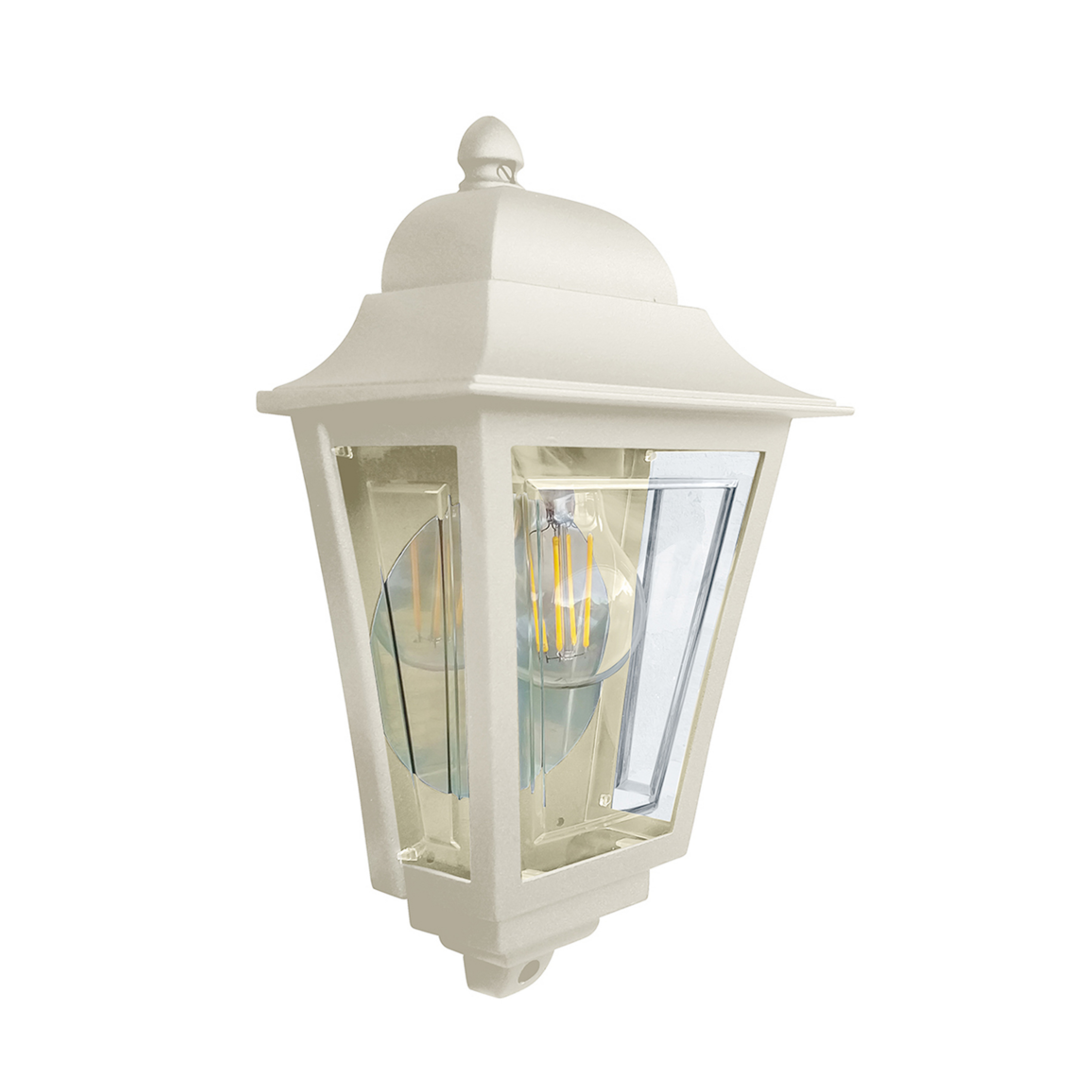 Deco Lane outdoor wall lamp, cream, aluminium, IP44 - Elstead