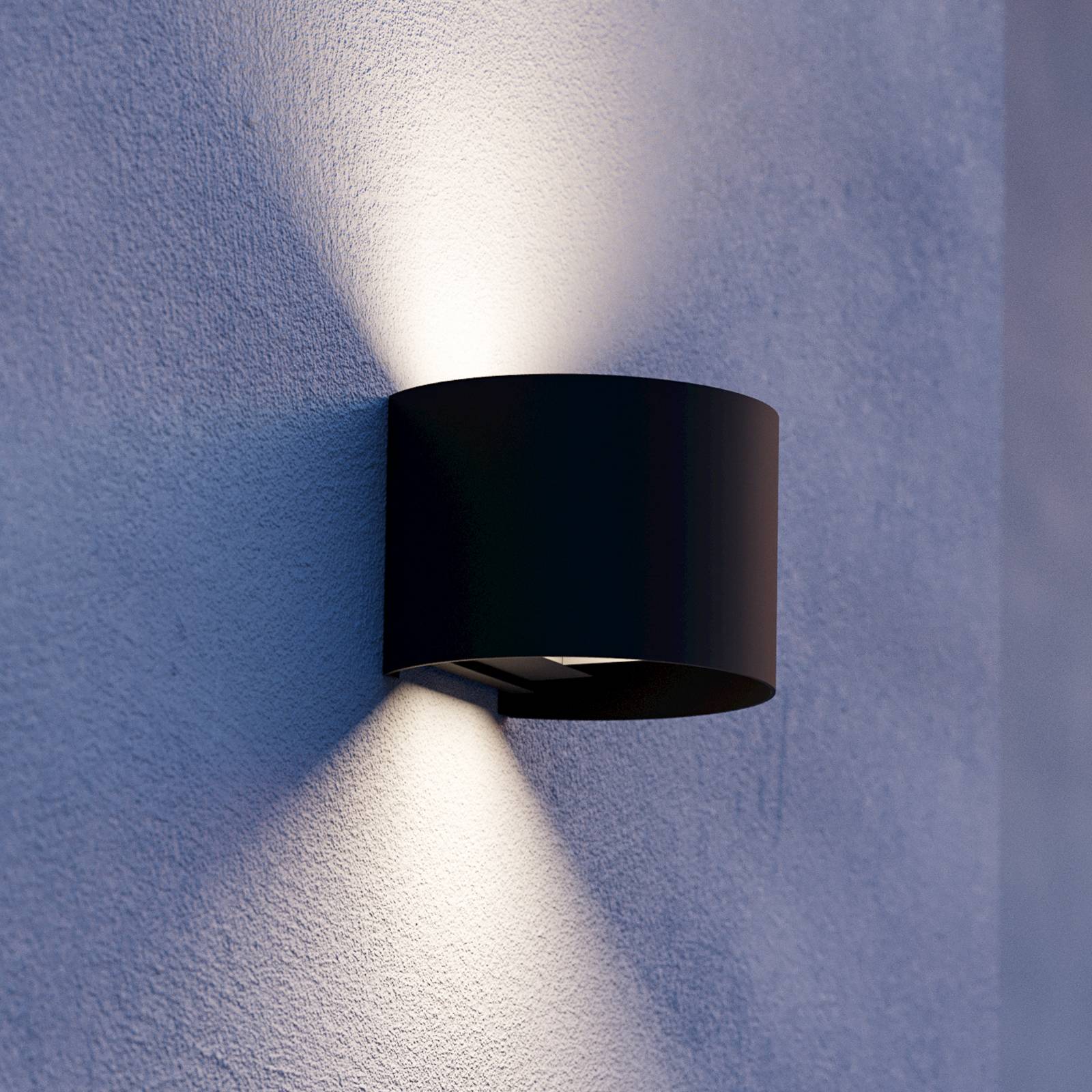 EGLO Applique d'extérieur LED Calpino 3, noire, largeur 14 cm, à 2 lampes.