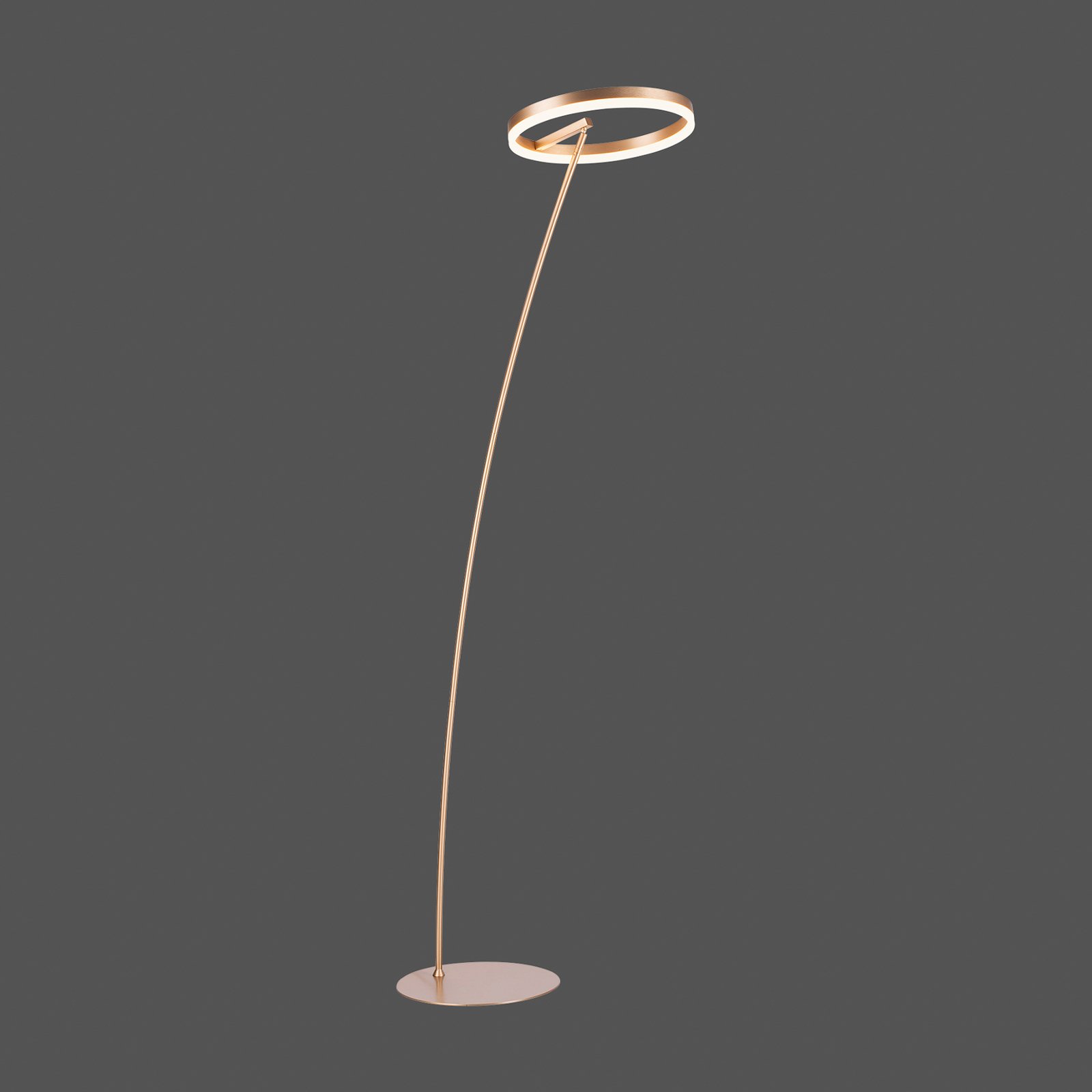 LED stojací lampa Titus, stmívatelná, mosaz matná