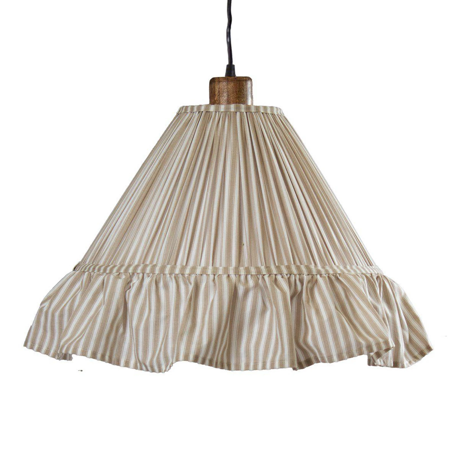 PR Home Hängelampe Estrid, beige, Stoff, Ø 40 cm, E27