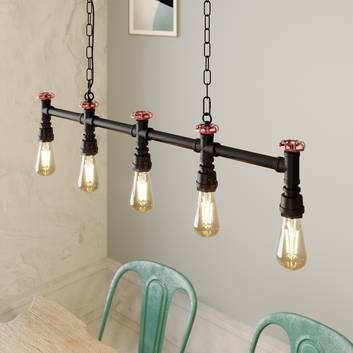 Lindby Zlata hanglamp, 5-lamps, industriële stijl