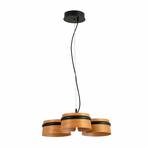 Suspension LED Loop, cerisier/noir, bois, longueur 52 cm