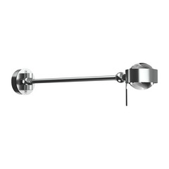 Puk Mini Hotel LED, 30 cm, lentes transparentes, cromo mate