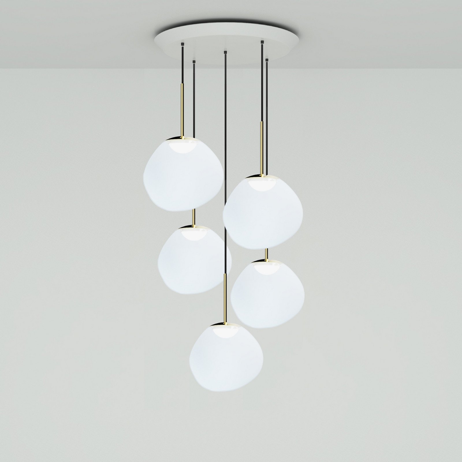 Tom Dixon Melt Pendant System Mini Round opal/auriu - Camera de zi / sufragerie - Design - opal auriu - Plastic