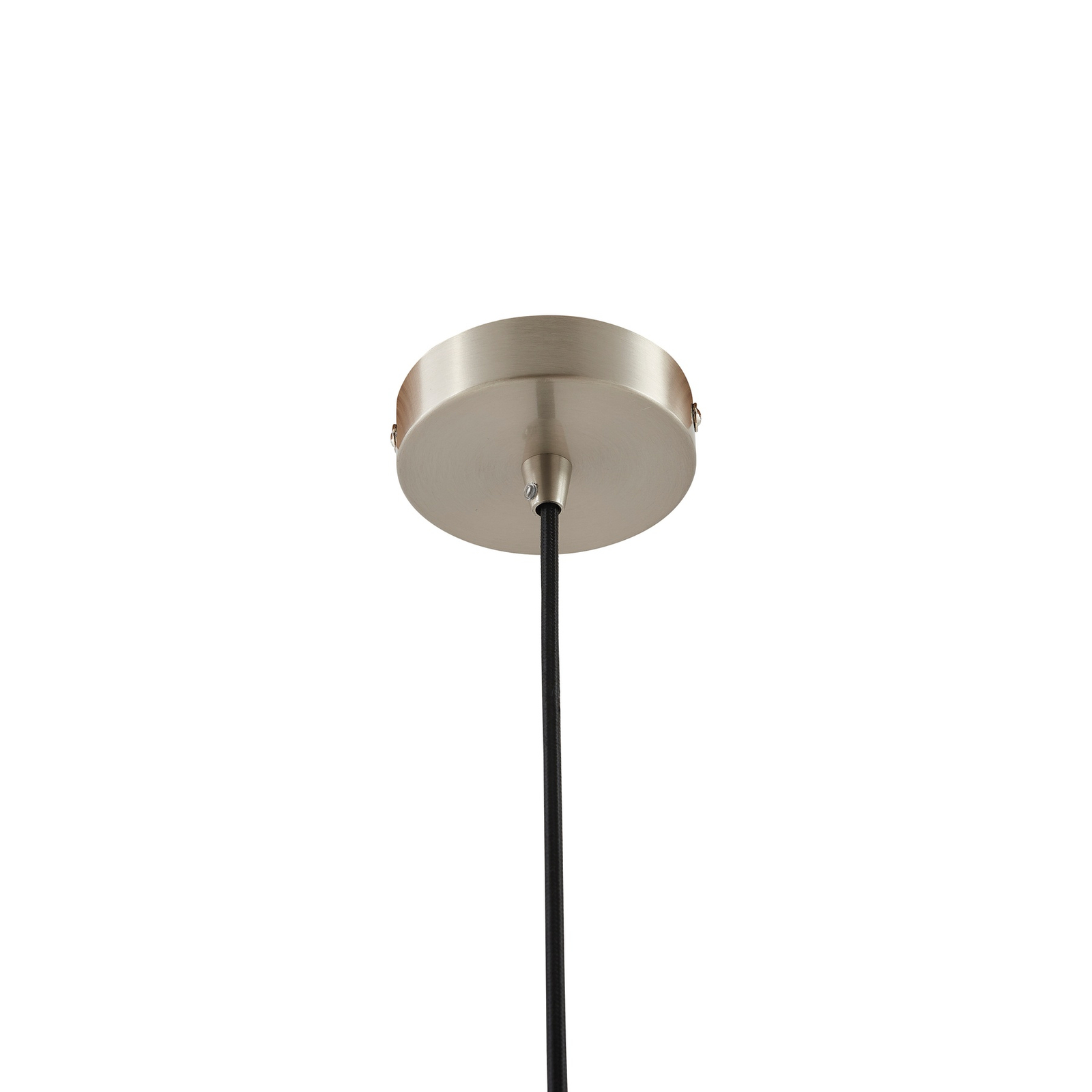 Candeeiro suspenso Lindby Laylan, níquel/branco, Ø 46 cm, metal