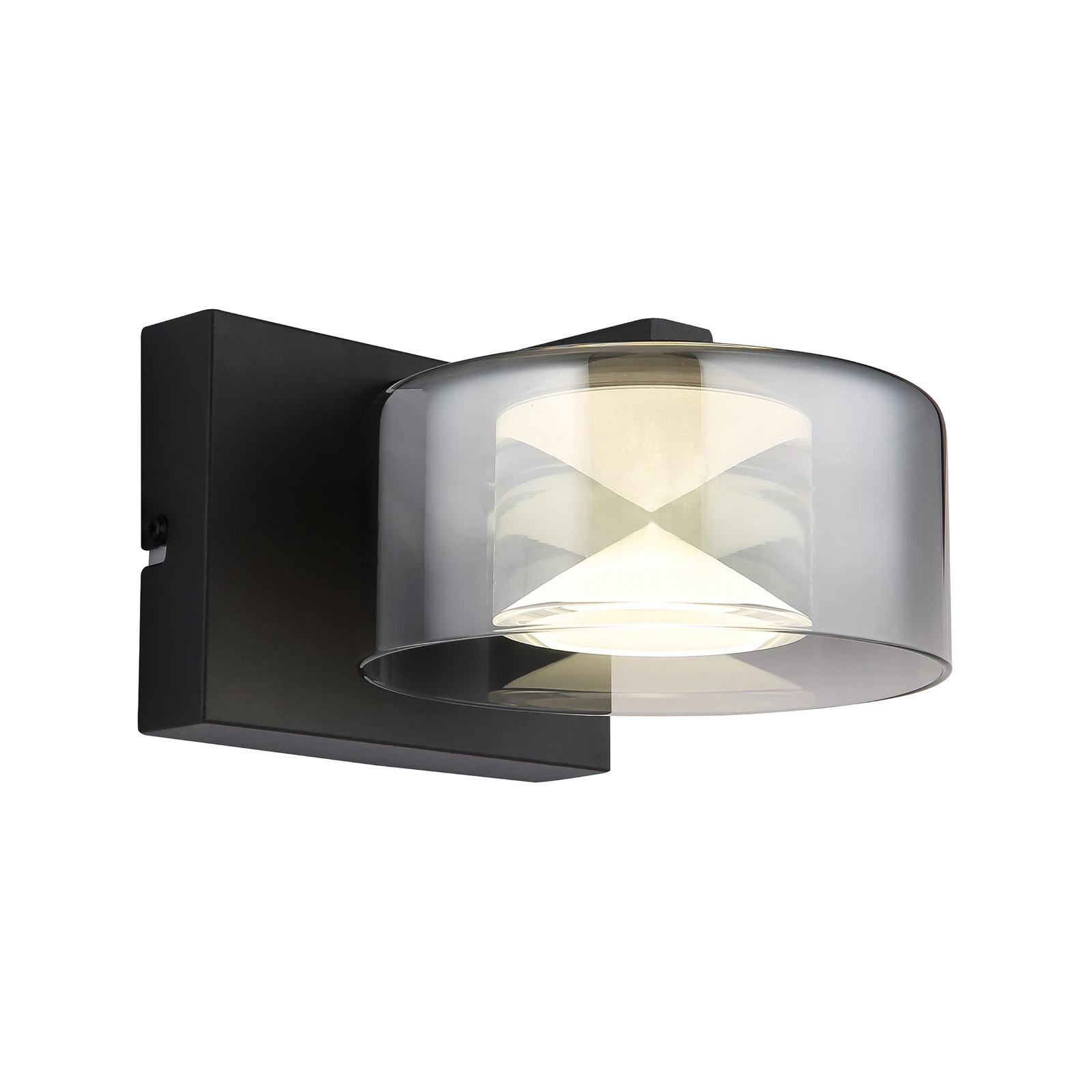 Belinda LED fali világítás, füstszürke, szélessége 15 cm, üveg