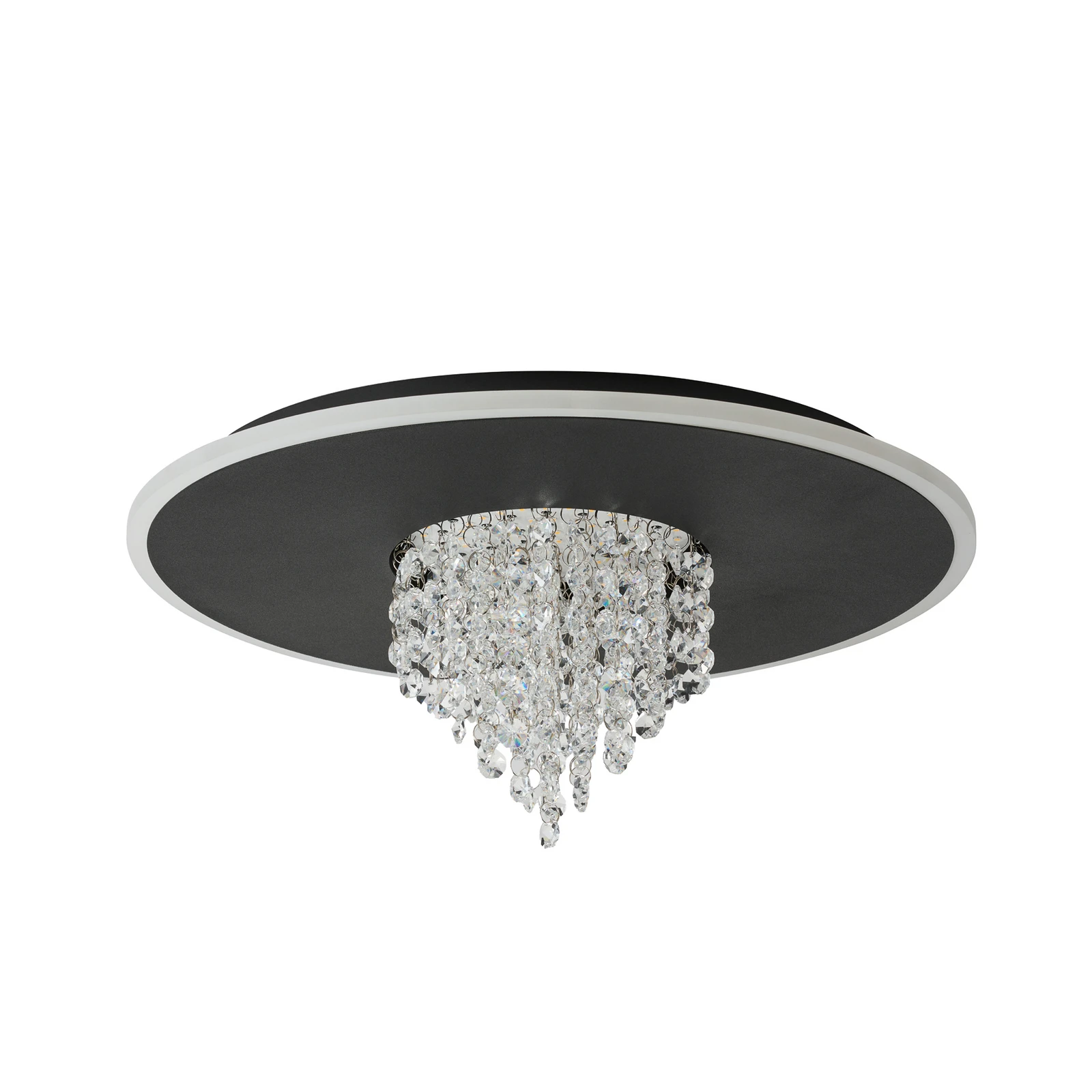 Φωτιστικό οροφής LED Deluge, μαύρο, Ø 32 cm, μέταλλο/ακρυλικό