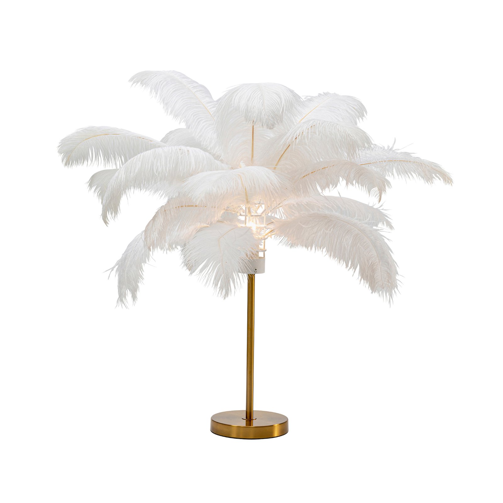 KARE Feather Palm da tavolo con piume, bianco