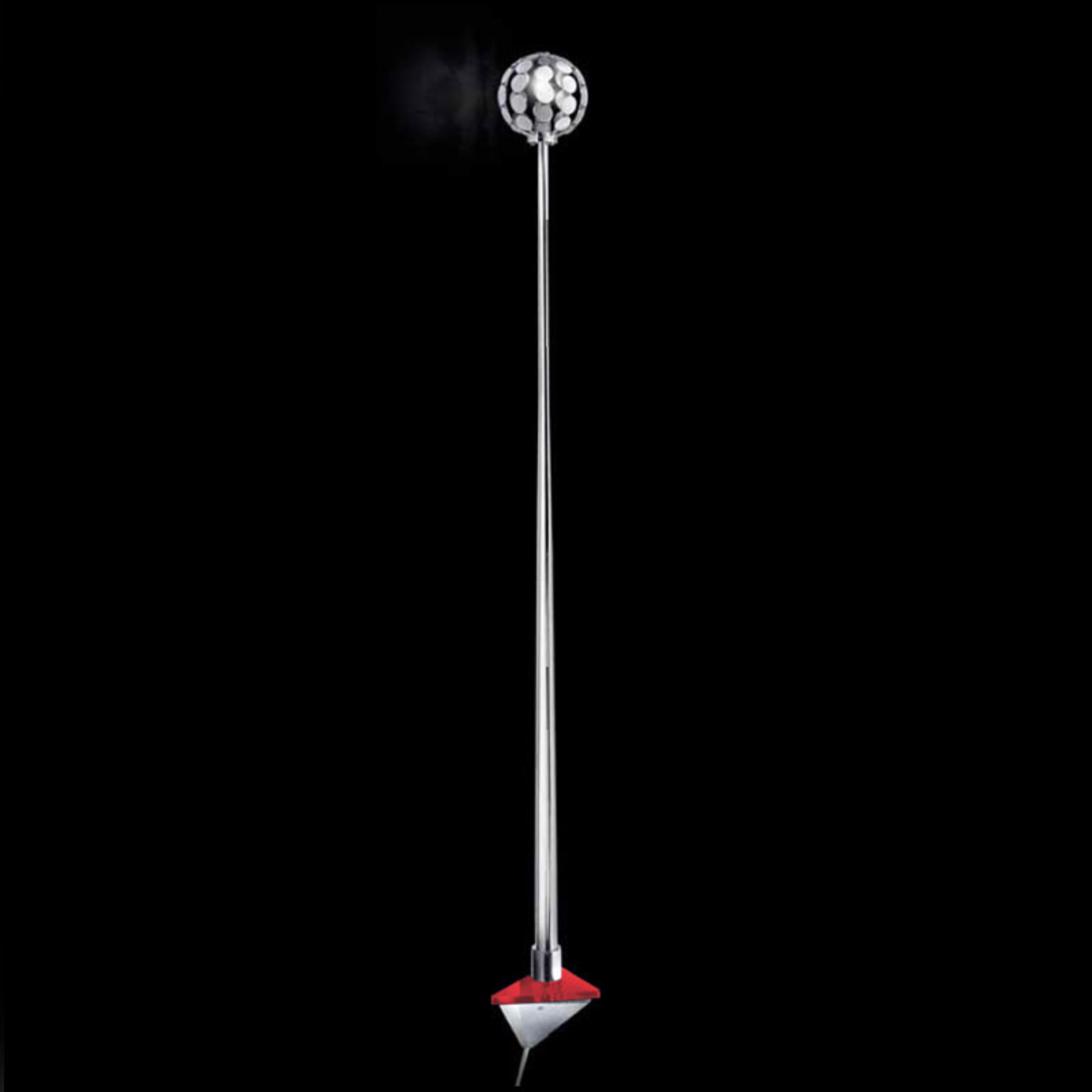 PATRIZIA VOLPATO Sfera wall light, red mount, 151 cm, for Living / Dining Room, metal, acrylic glass, G9, 75 W, energy efficiency: D, H: 151 cm