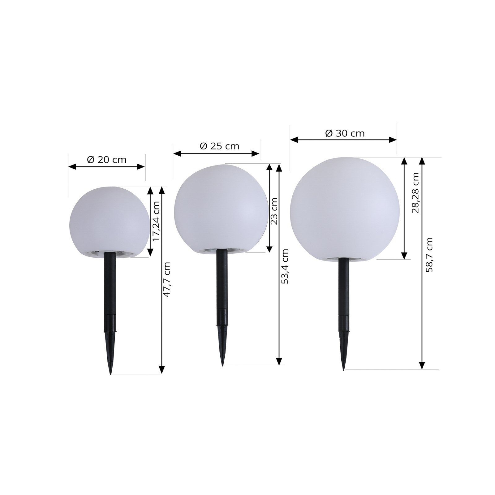 Lago Solaire 3 pcs. White - Lindby