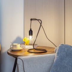 Stolná lampa Lindby Elira, čierna, kov, výška 35 cm, ES27