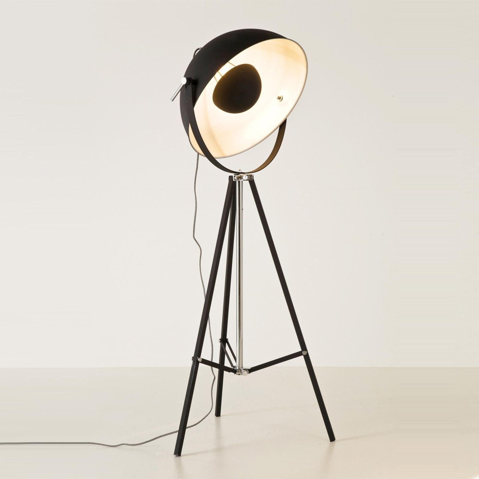 Kare KARE bowl - black floor lamp with indirect light, for Living / Dining Room, metal, plastic, E27, 60 W, energy efficiency: A++, H: 160 cm