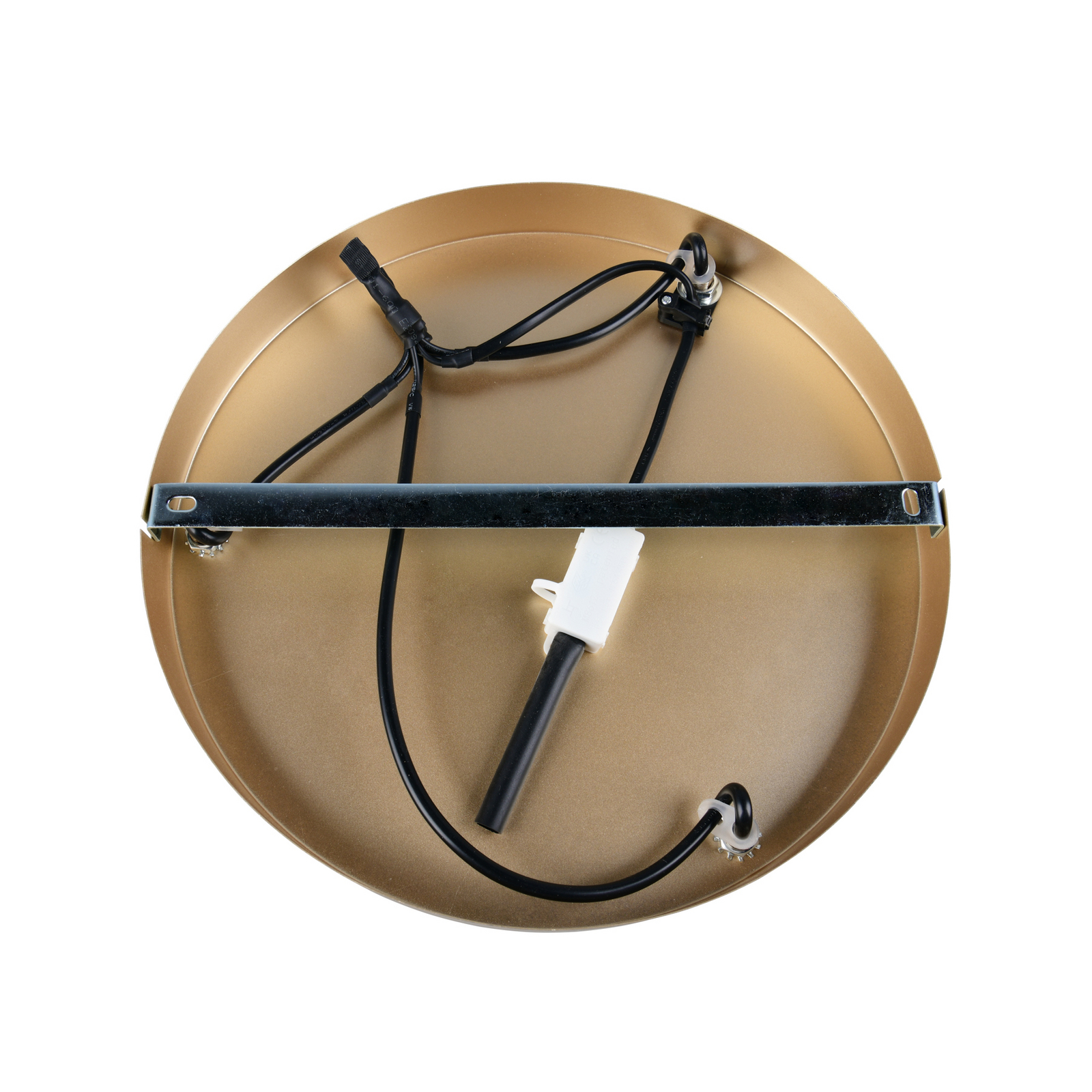 Hanglamp Emelie, 3-lamps, goudkleurig/wit, metaal, glas, E27