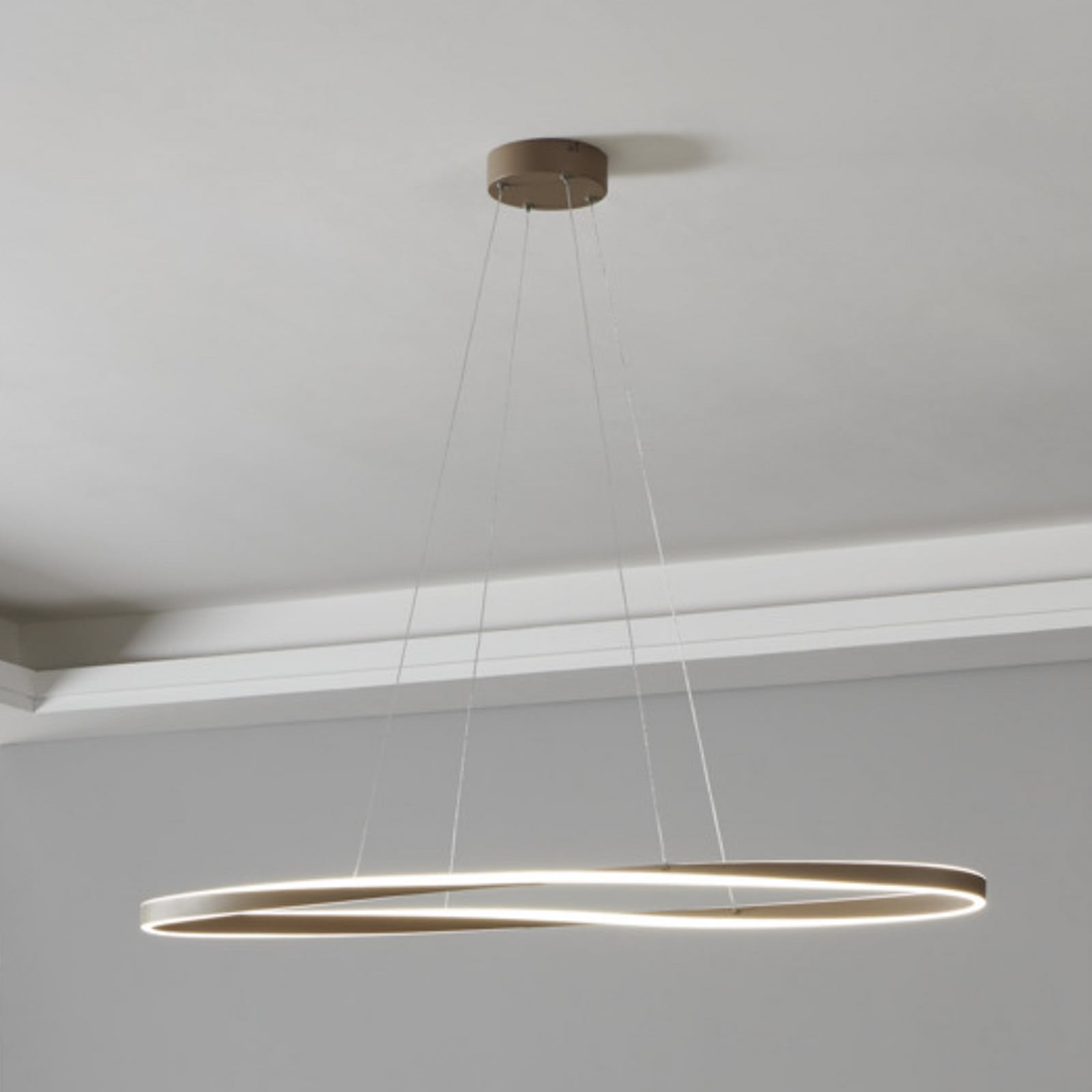 Suspension LED EGLO CAMEROTA, beige, 111 x 38 cm, télécommande