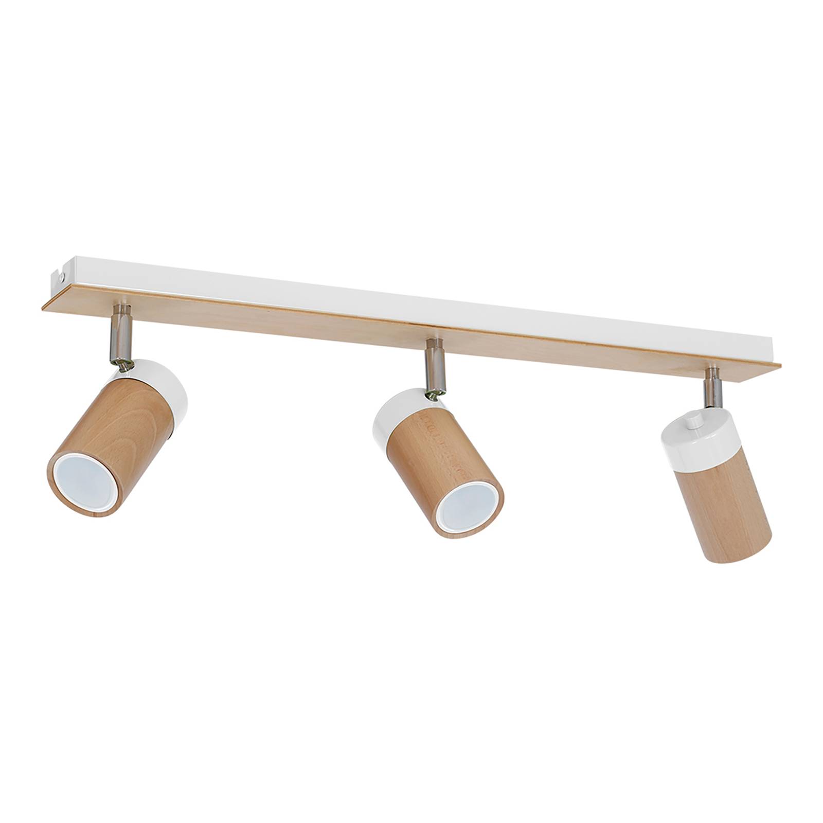 Spot pour plafond Baron trois lampes blanc/bois