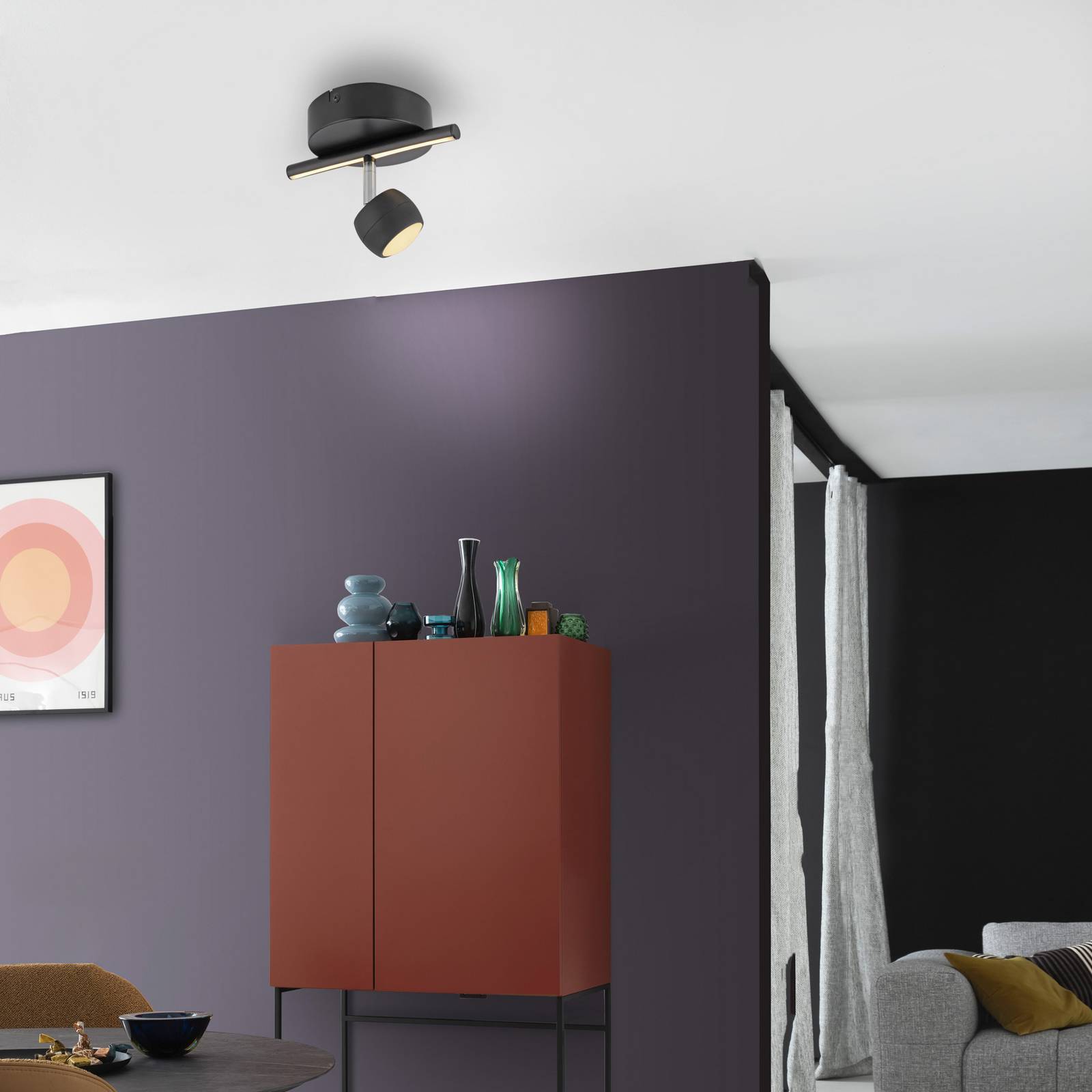 JUST LIGHT. LED-Deckenspot Jarik, 1-fl., schwarz, 3.000 K günstig online kaufen