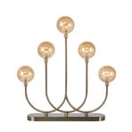 Kerzenhalter Enys, messing antik, Eisen/Glas, 5-flammig, LED