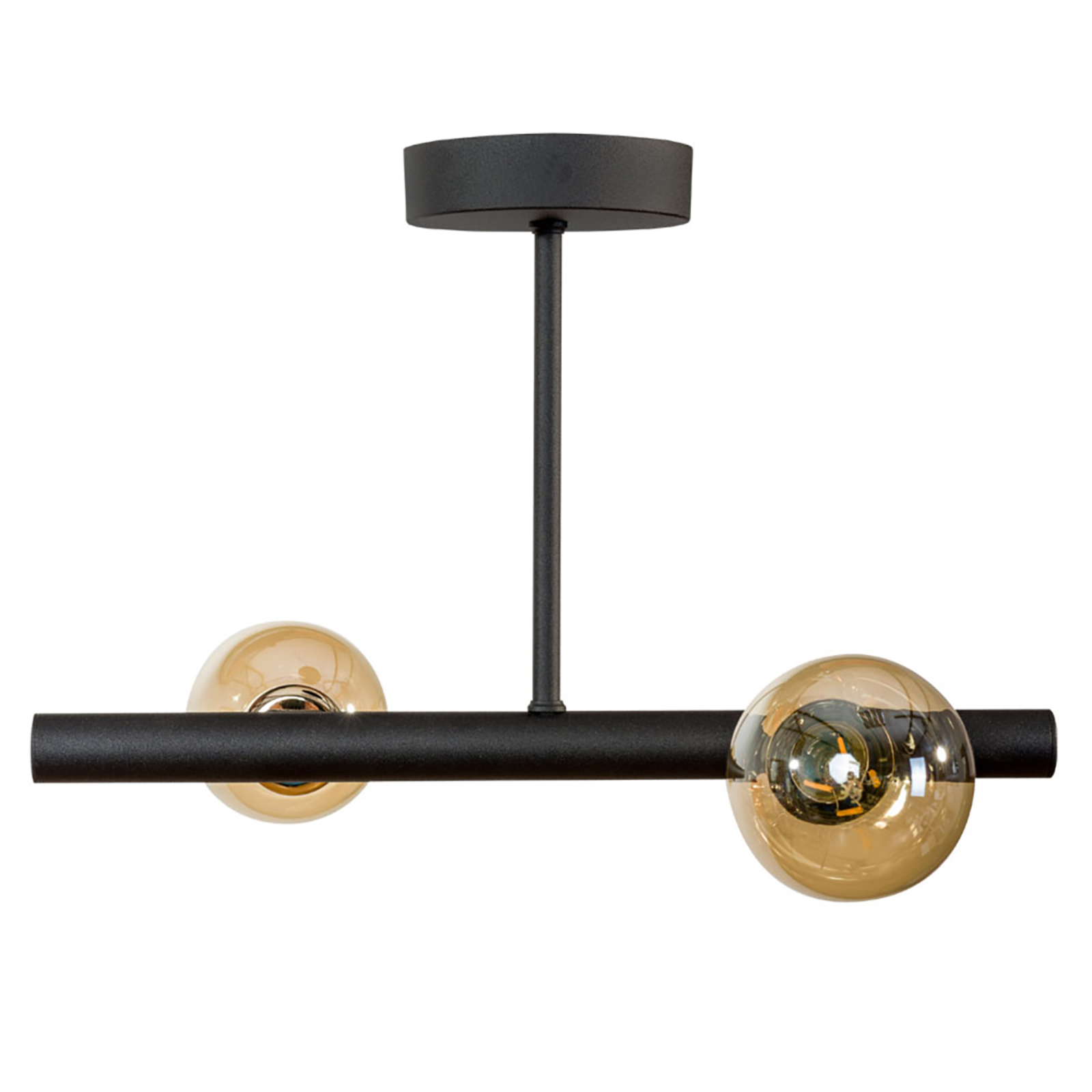 Leo loftlampe, 2 lyskilder, sort/guld