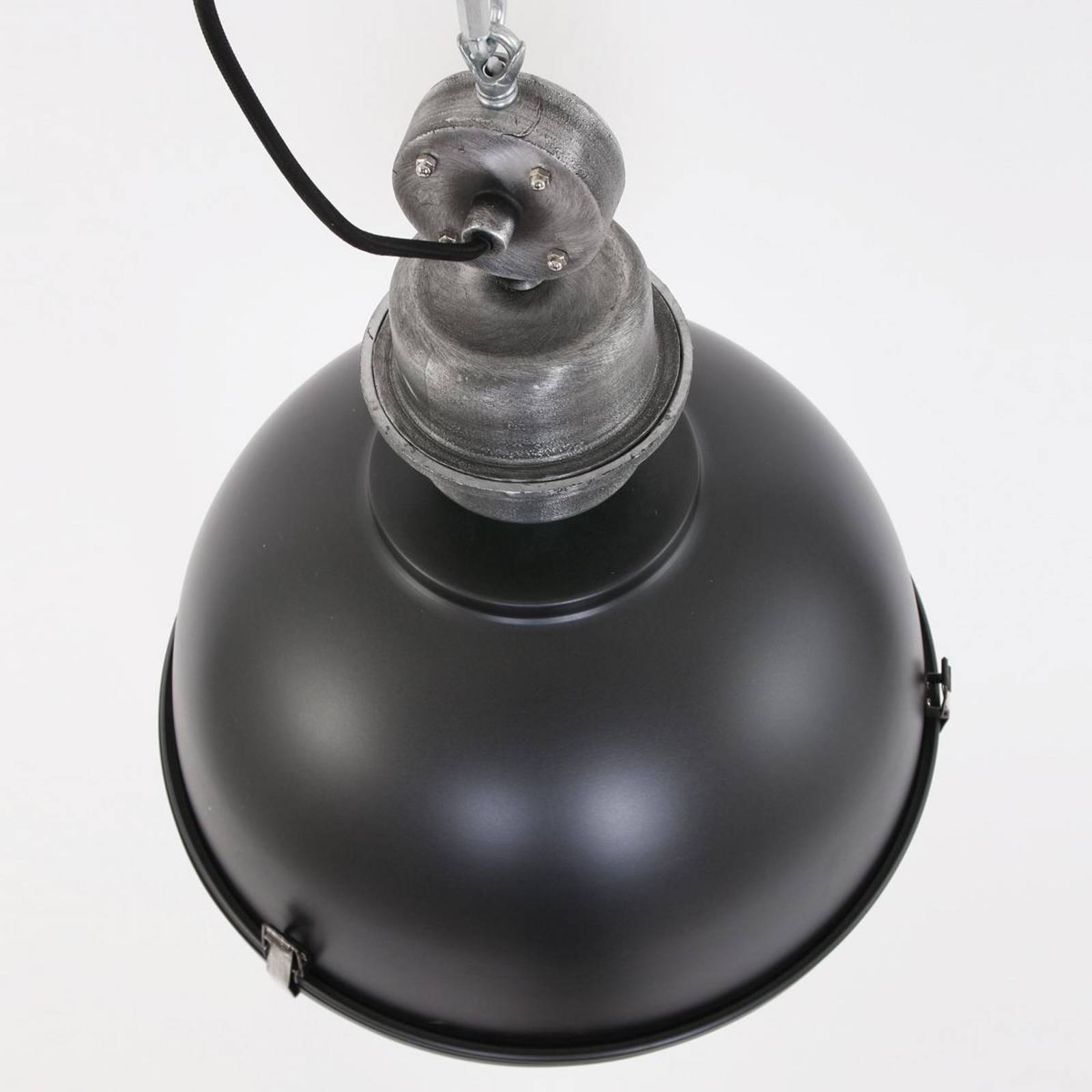 Lampa wisząca Bikkel, Ø 42 cm, czarny, metal, szkło, E27