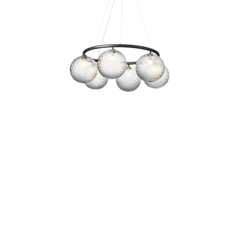 Nuura - Miira 6 Circular Kronleuchter Rock Grey/Optic Clear