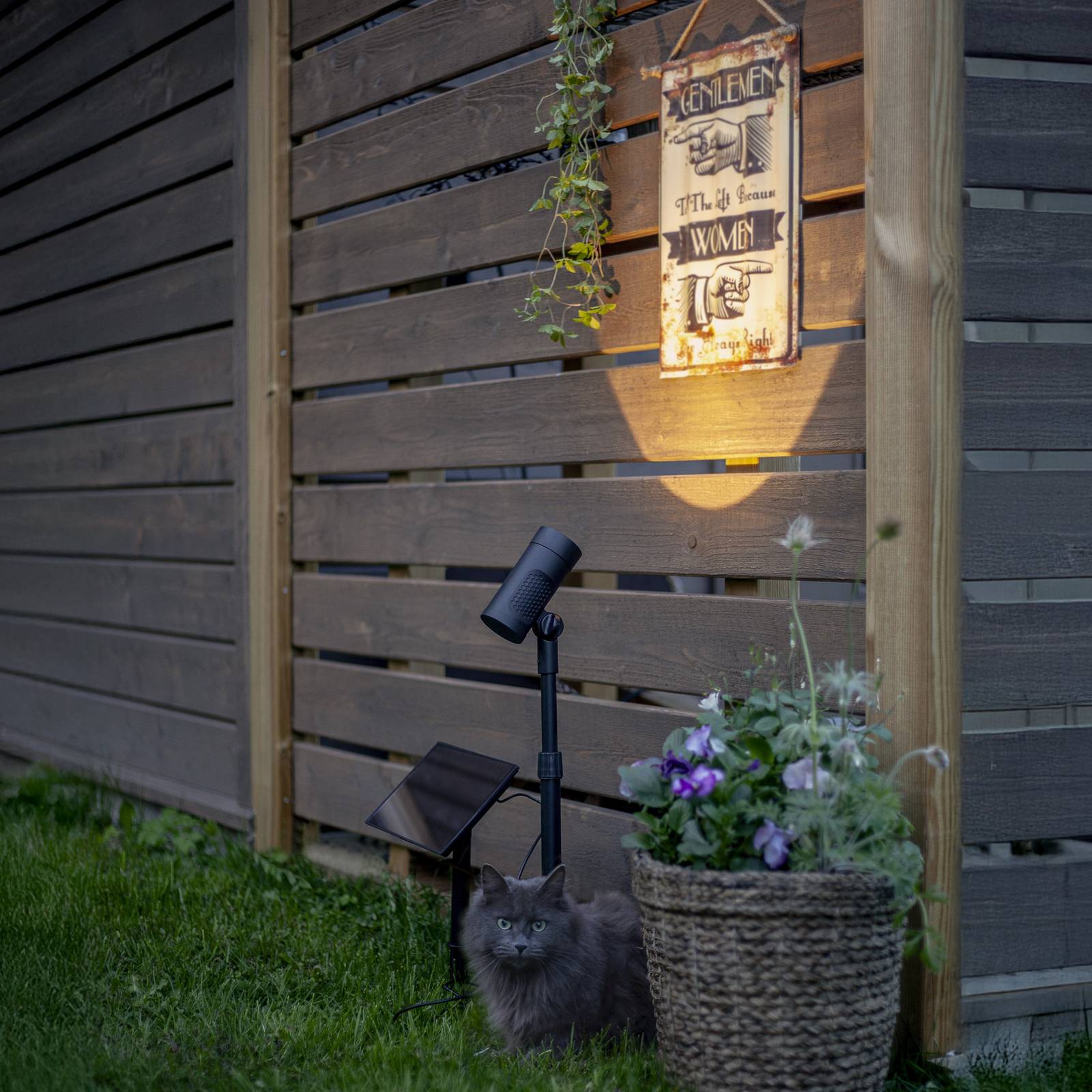 Reflektor solarny spot LED Powerspot 53 cm, 250 lm, czarny, z kołkiem do wbicia