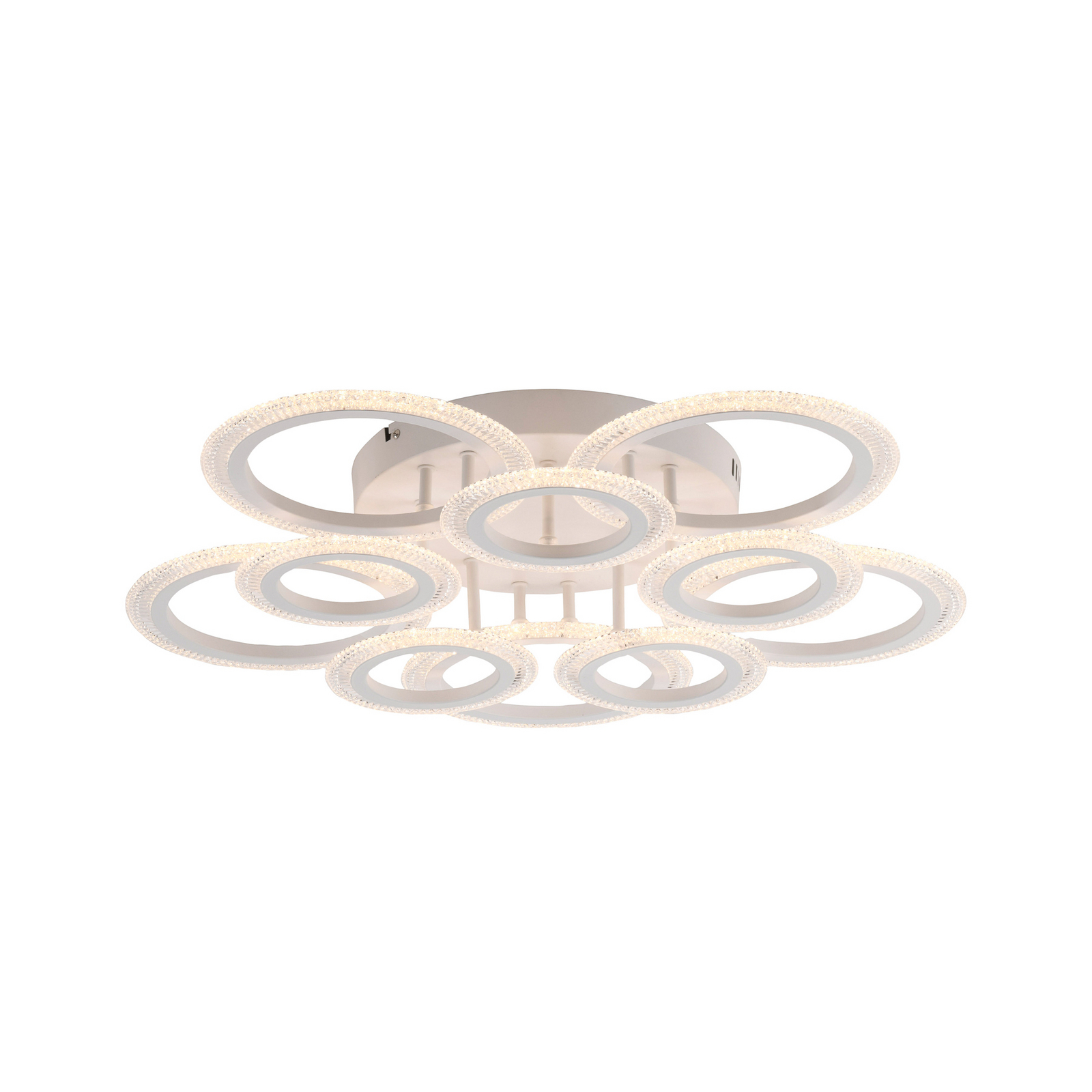 Crystallo LED ceiling light, round, white, iron, 3,000 K