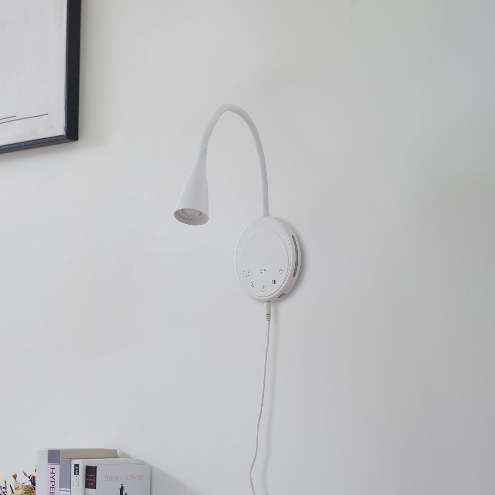 Lampada a LED da lettura Zayna, CCT, bianca, USB, timer, dimmerabile - Lindby Lampada a LED da lettura Zayna, CCT, bianca, USB, timer, dimmerabile - Lindby