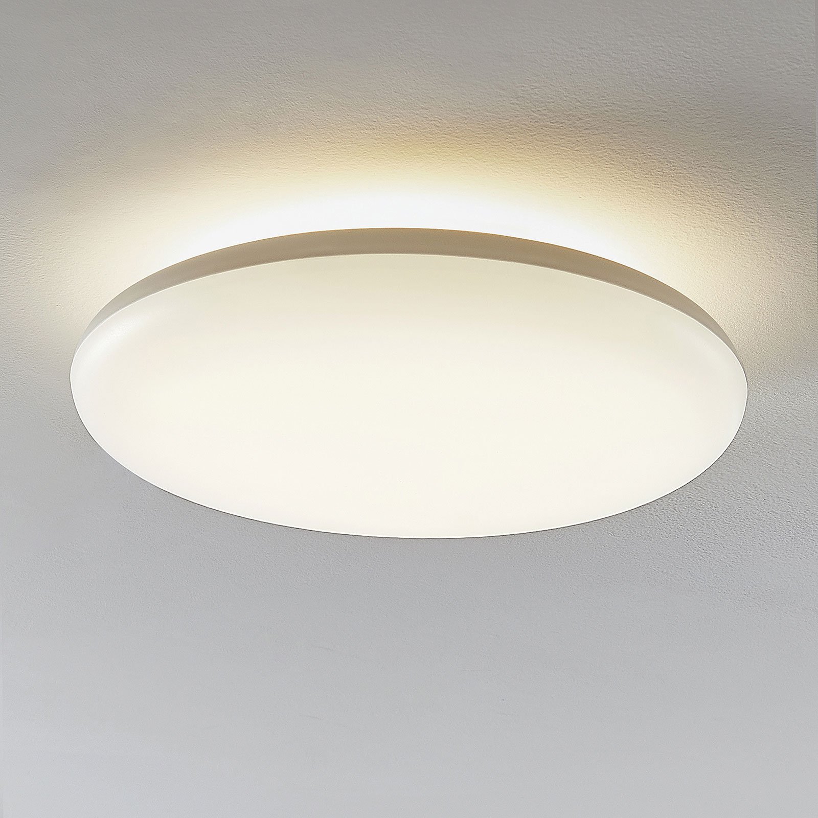LED Deckenlampe Kirian, rund, 4.000 K, dimmbar kaufen LED Decken Lampe weiß Glas Design Arbeits Zimmer 3 Stufen