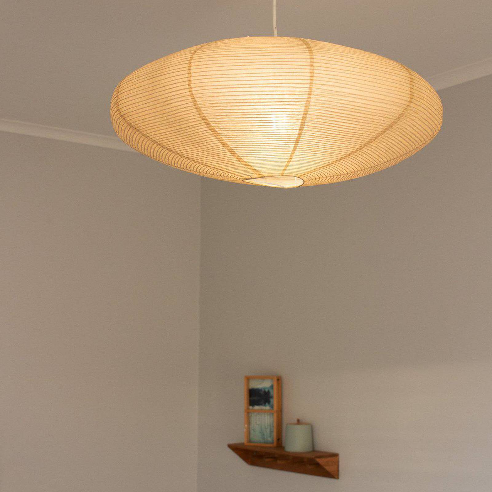 PR Home Hängelampe Yuni, beige, Papier, Ø 58 cm, E27 günstig online kaufen