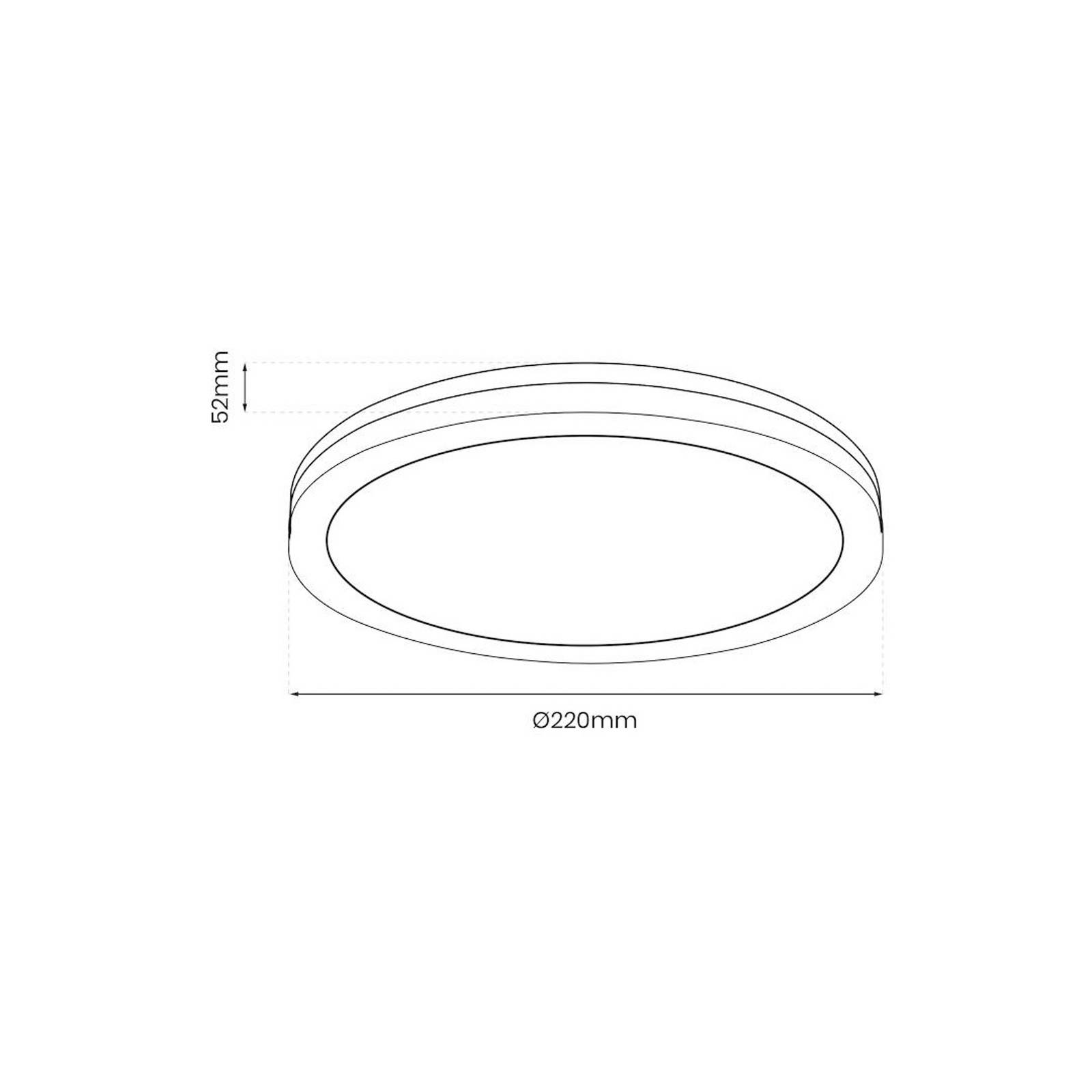 Lampa sufitowa LED Marlon, Ø 22 cm, czarna, tworzywo sztuczne, IP54
