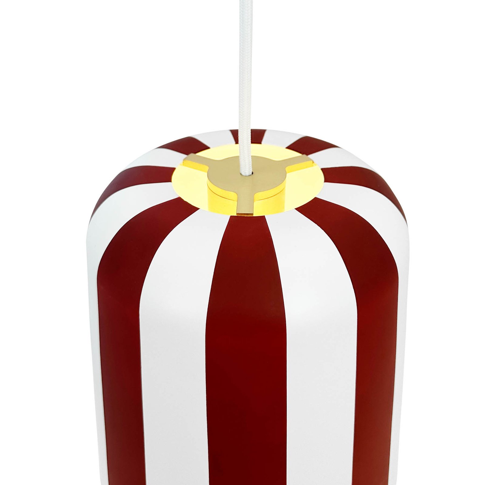 Dyberg Larsen hanging light Gry, dark red/white, Ø 20 cm